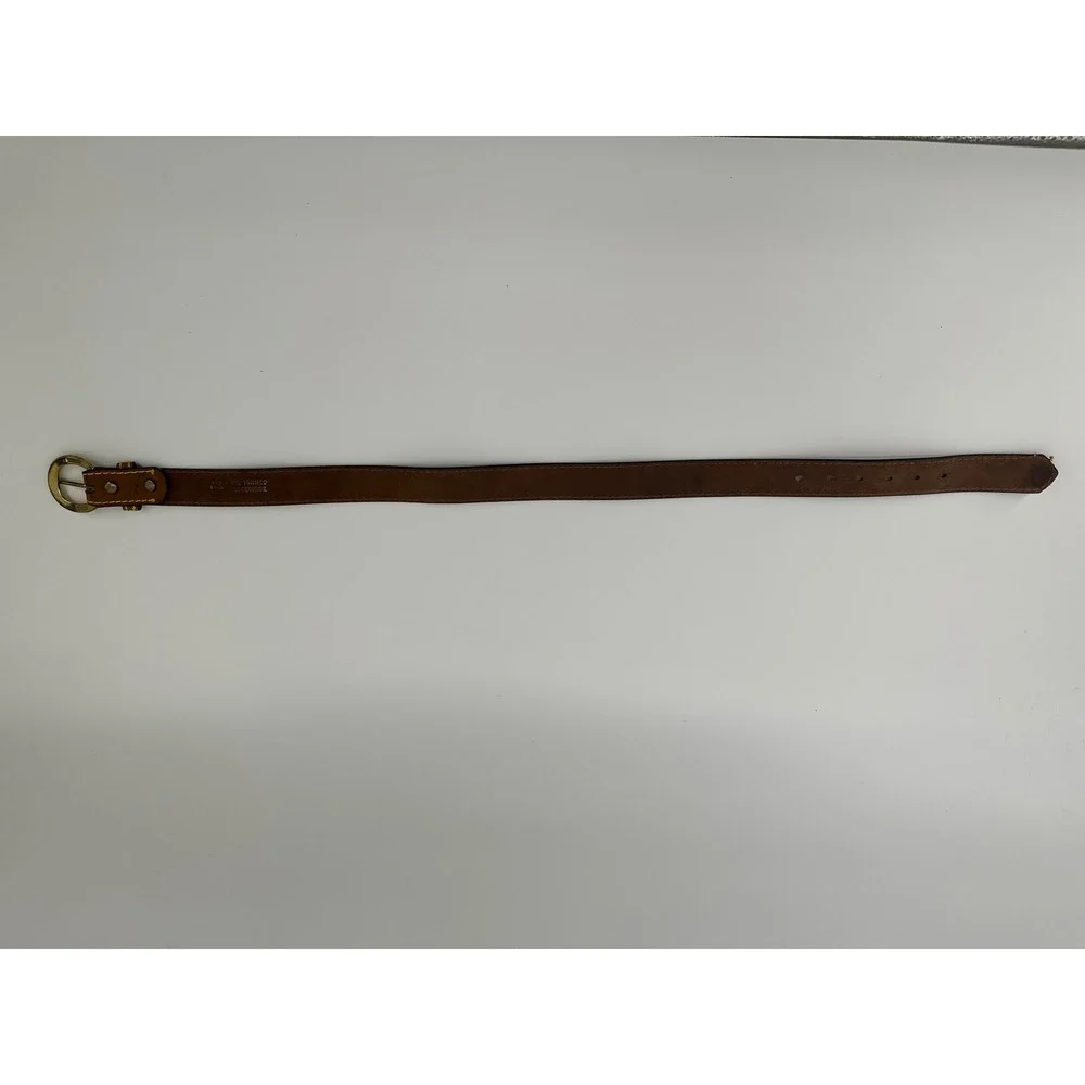 Brown Oil Tanned‎ Steerhide Leather Belt Brass Horseshoe Buckle 1 Inch Wide